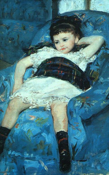 Little Girl in a Blue Armchair